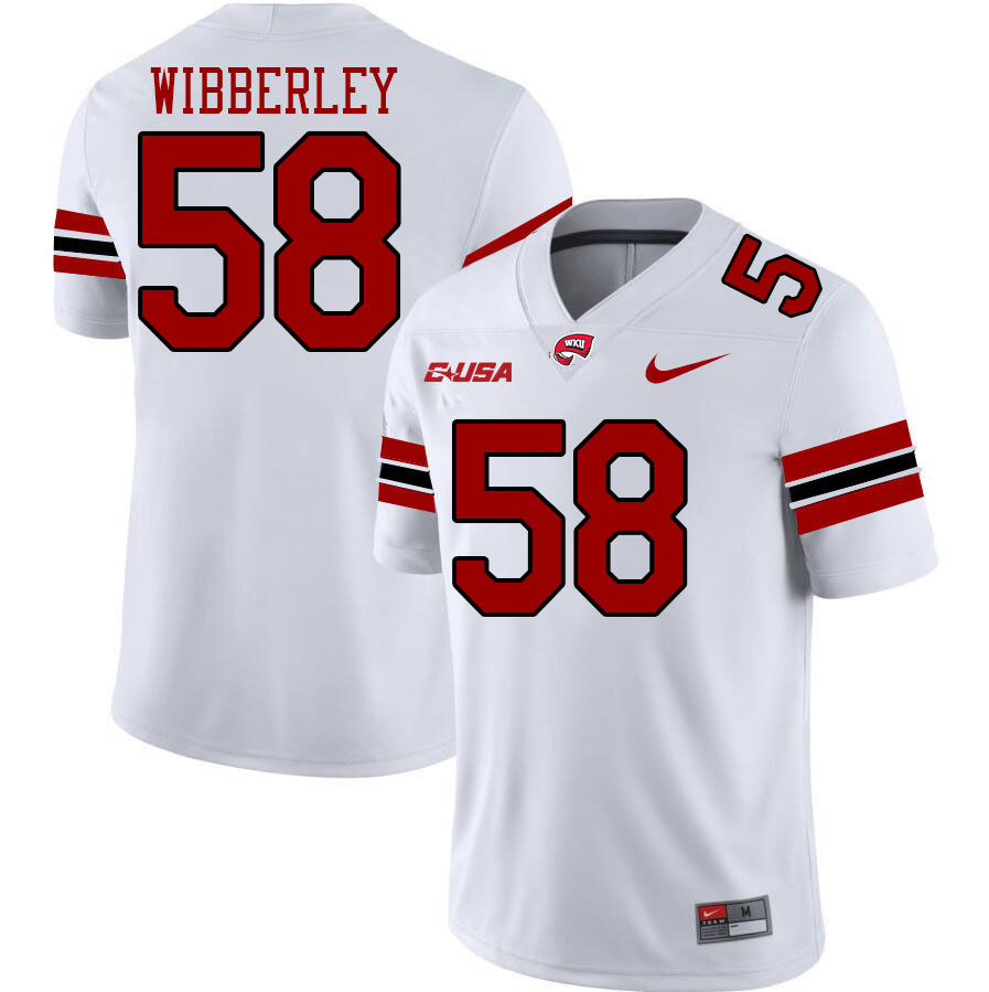 Western Kentucky Hilltoppers #58 Evan Wibberley College Football Jerseys Stitched Sale-White